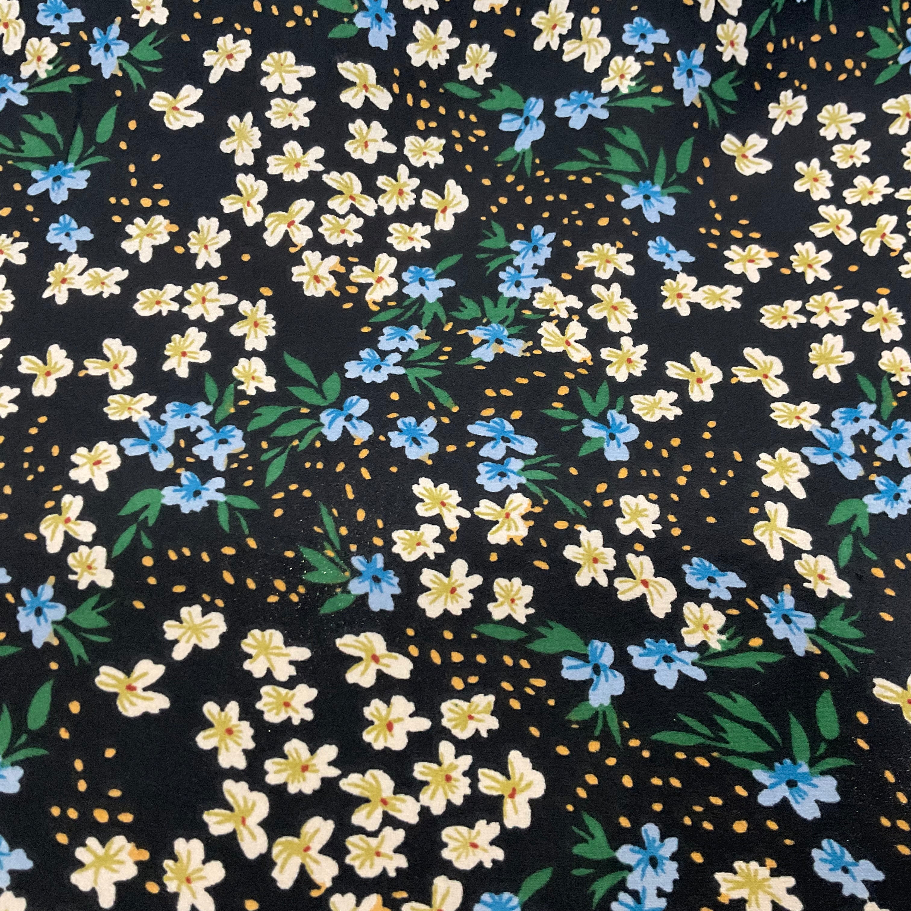 Black Ditsy Floral Georgette Dress Fabric 150cm Wide M2149