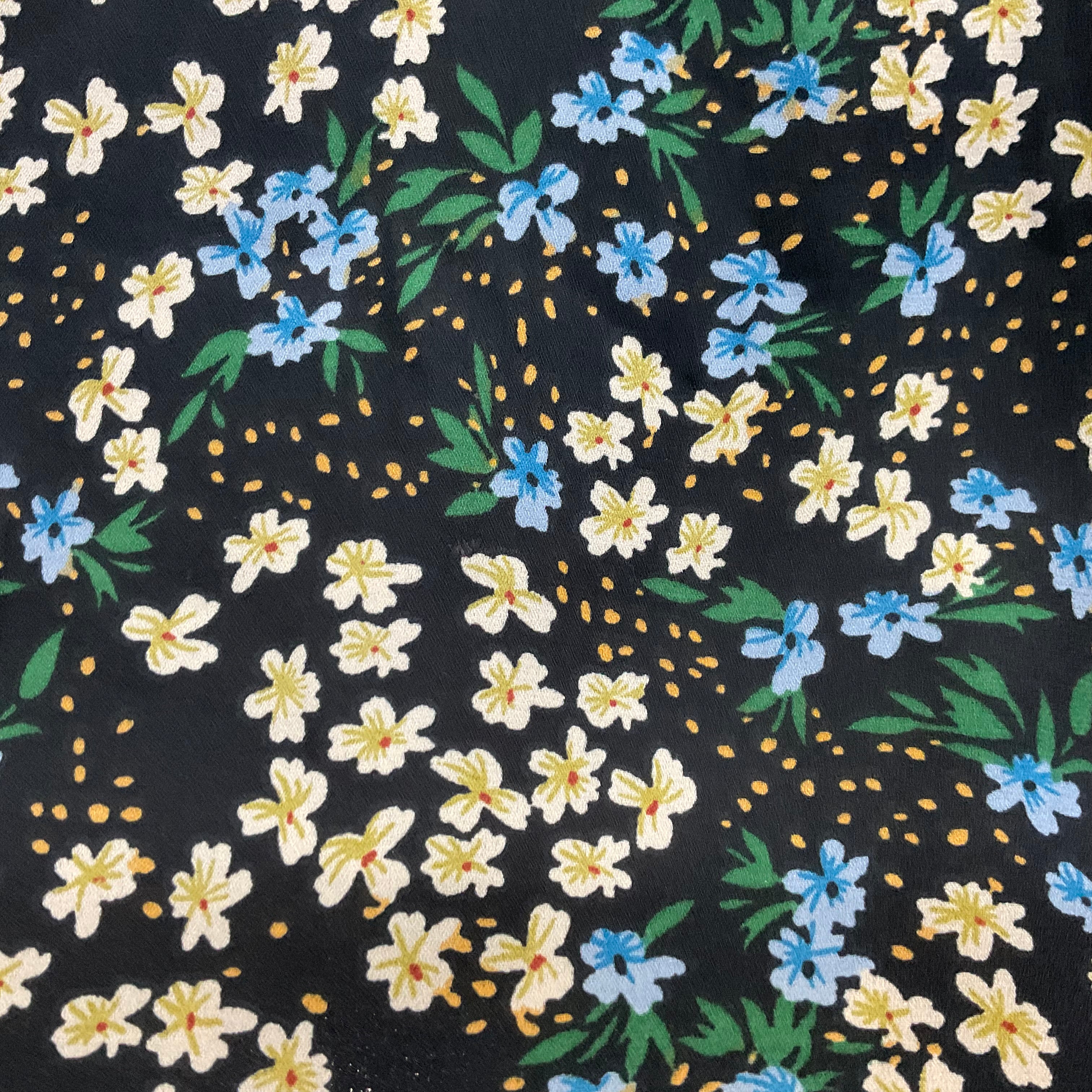 Black Ditsy Floral Georgette Dress Fabric 150cm Wide M2149
