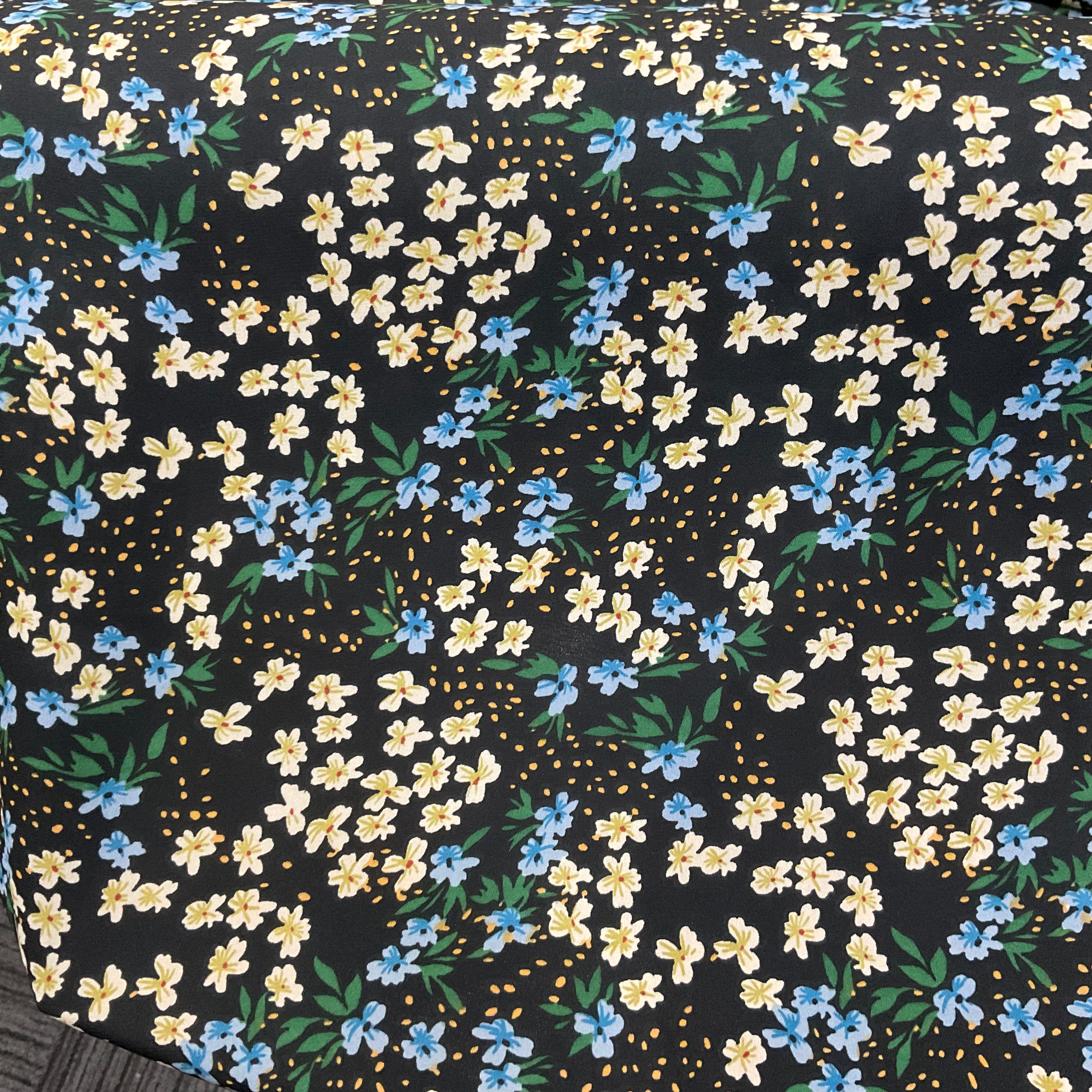 Black Ditsy Floral Georgette Dress Fabric 150cm Wide M2149