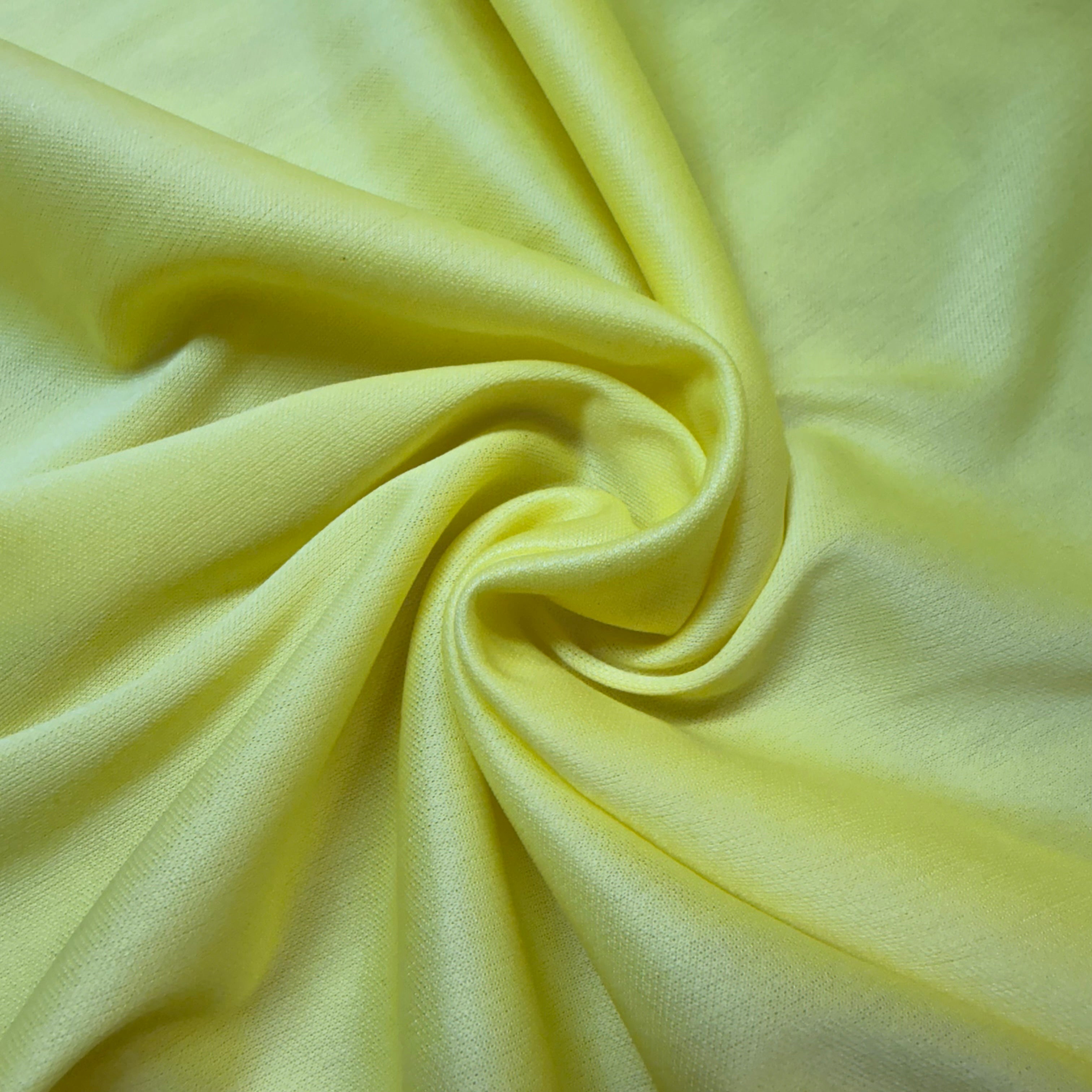 Plain Yellow Knit Polyester Stretch Sportswear 150cm Wide Fabric M720-70