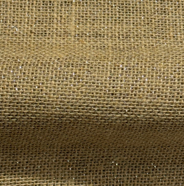 Lurex Silver Hessian Jute Fabric – Sparkle Finish 135cm wide M1973-2
