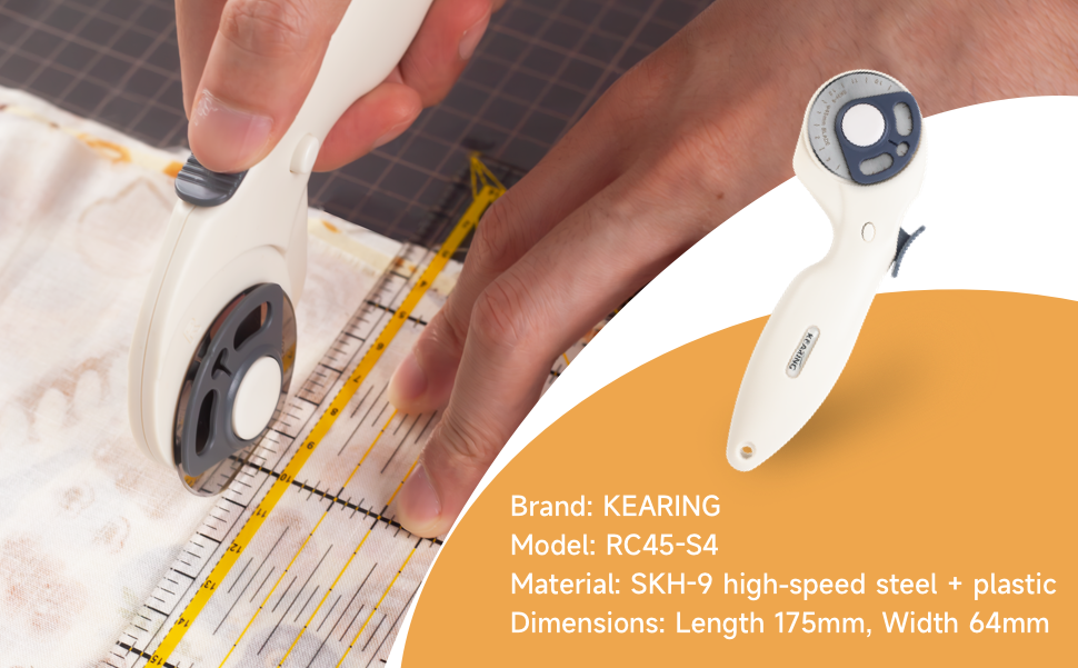 Kearing 45mm Rotary Cutter Precision Fabric Craft Tool M1991