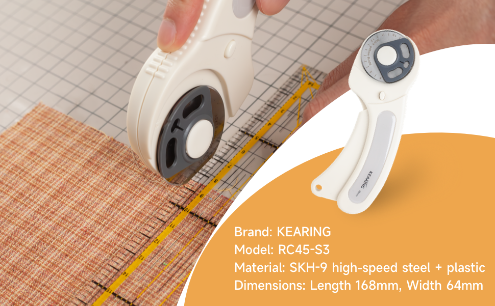 Kearing 45mm Rotary Cutter Precision Fabric Craft Tool M1991