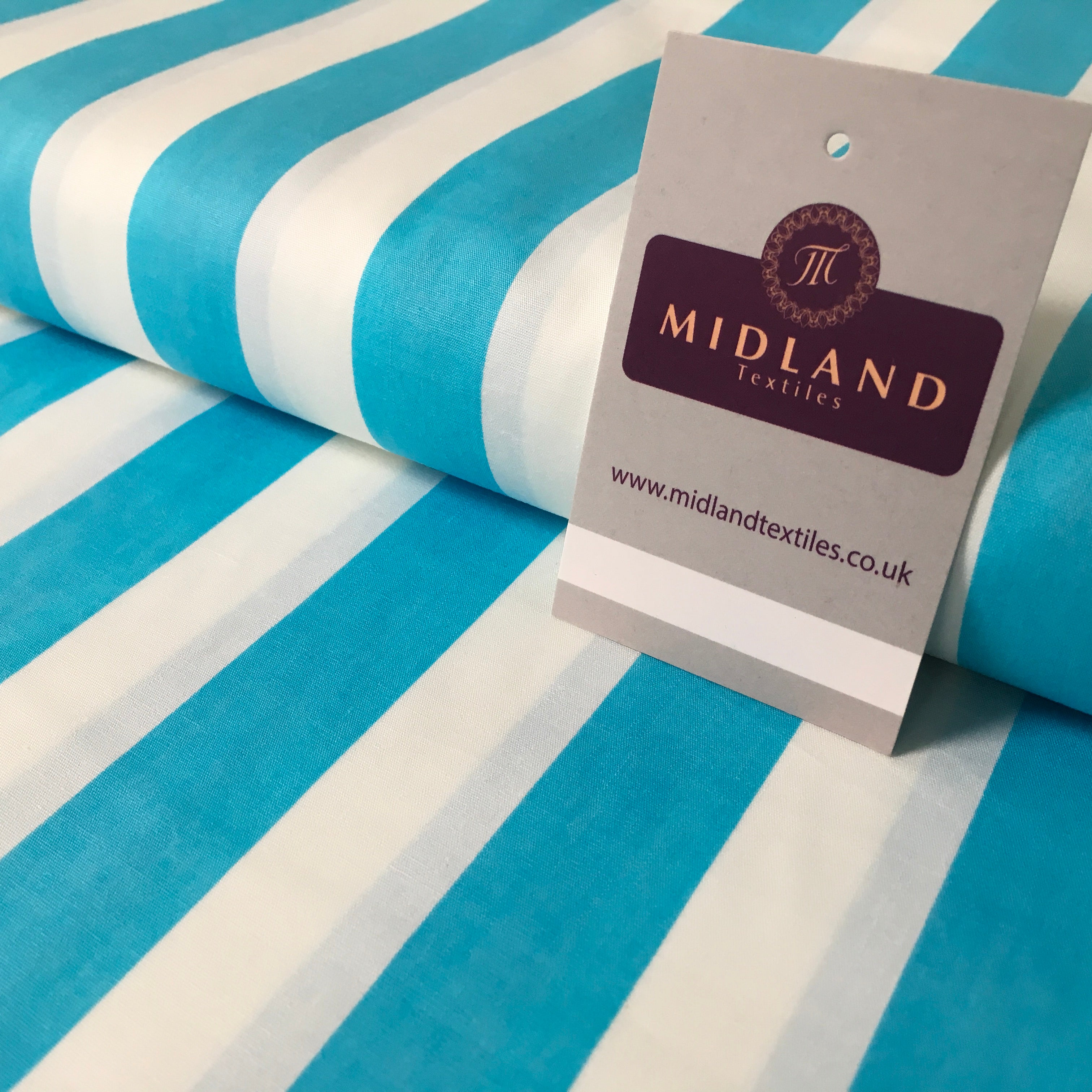 2.5cm Candy Stripped Cotton Poplin shirting, dress Fabric 44' wide MK898 Mtex