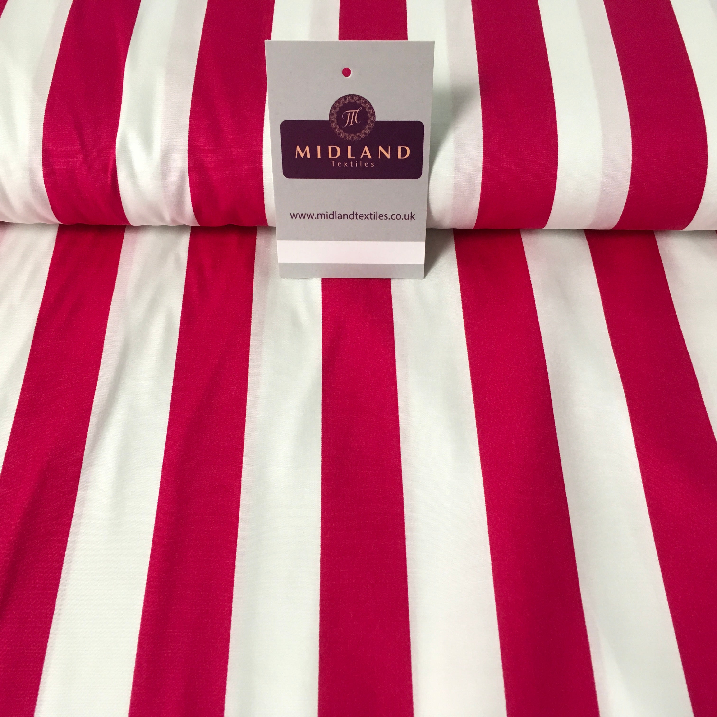 2.5cm Candy Stripped Cotton Poplin shirting, dress Fabric 44' wide MK898 Mtex