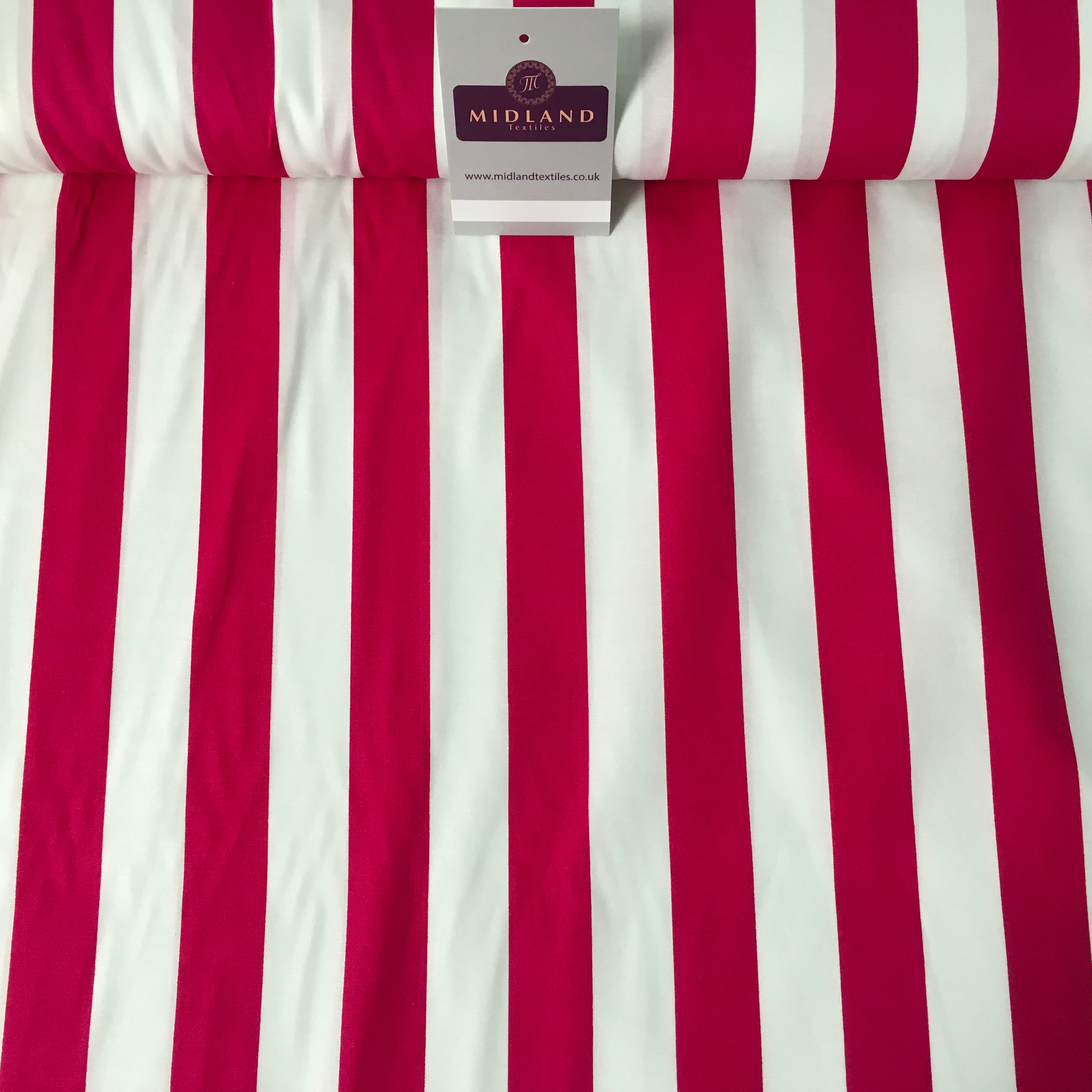 2.5cm Candy Stripped Cotton Poplin shirting, dress Fabric 44' wide MK898 Mtex