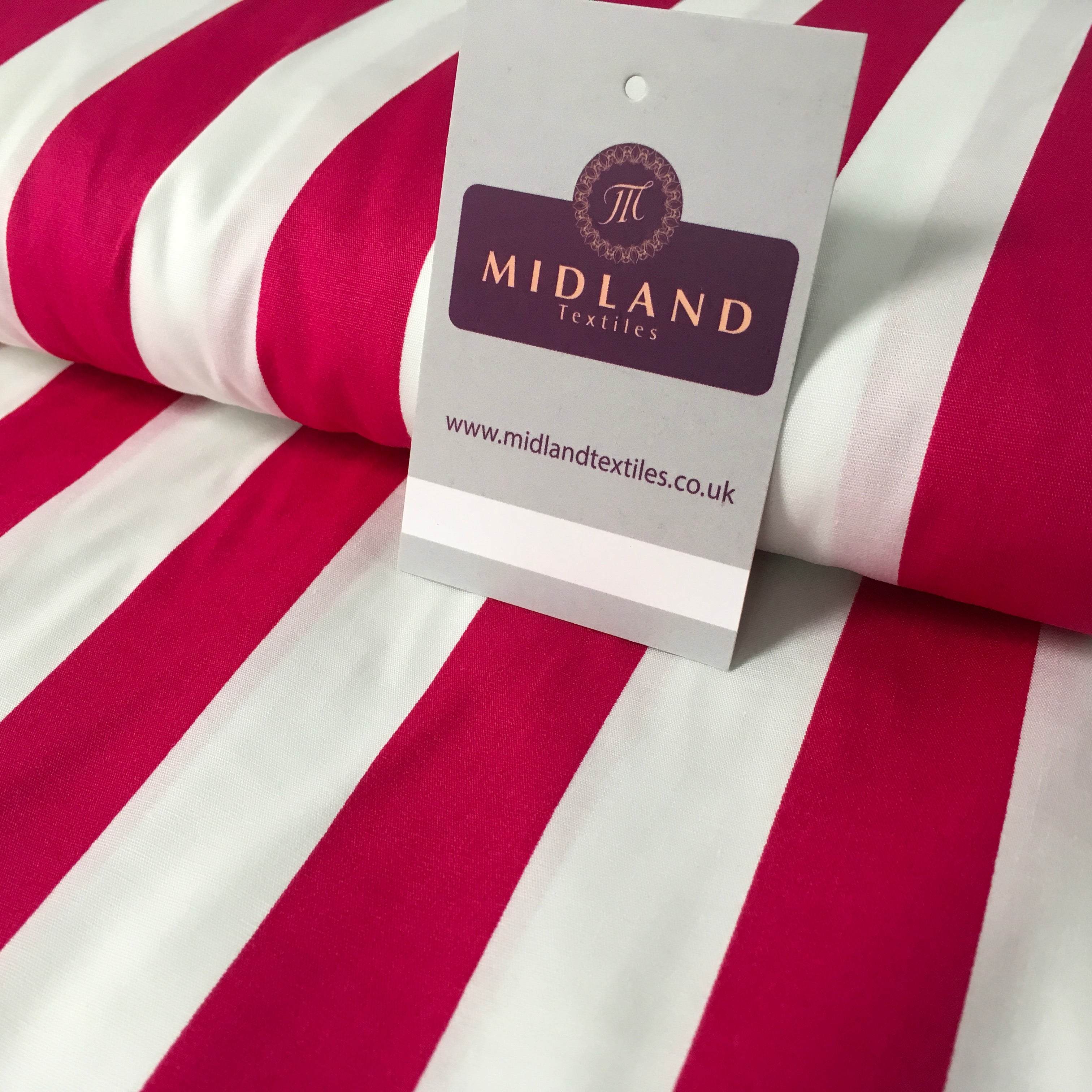 2.5cm Candy Stripped Cotton Poplin shirting, dress Fabric 44' wide MK898 Mtex