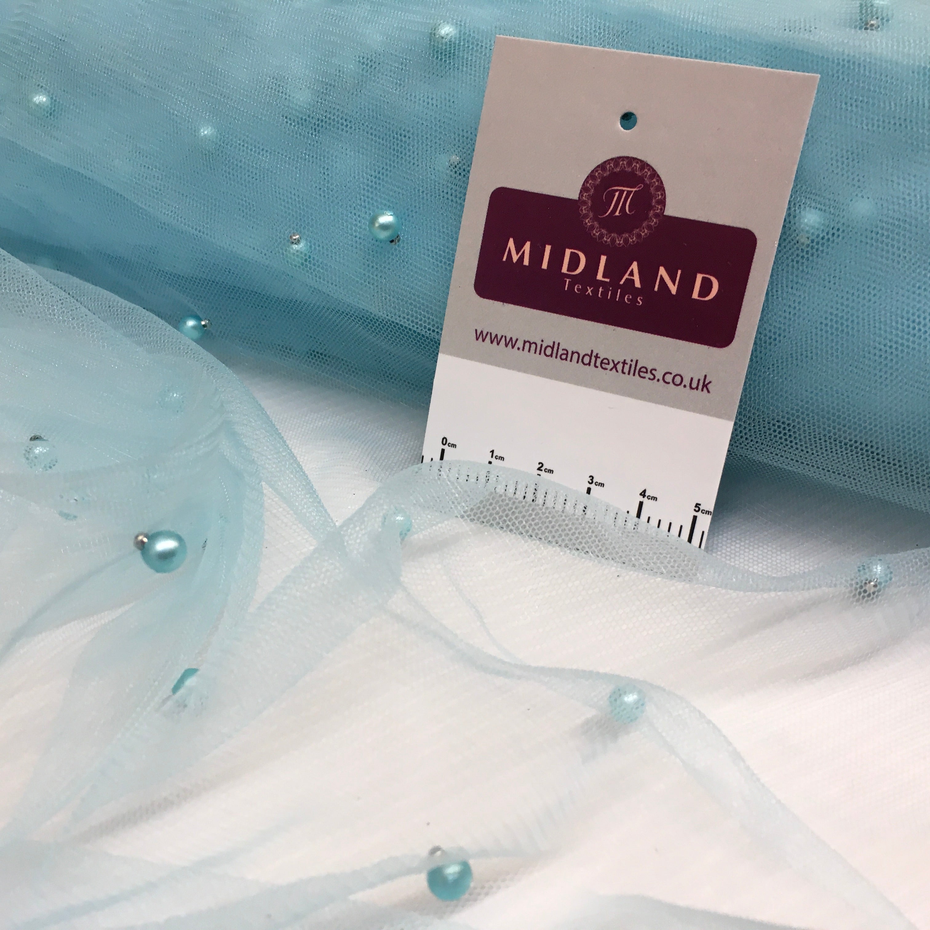 Beaded Pearl Tulle Net Dress Wedding bridal Décor Fabric M1534 Mtex