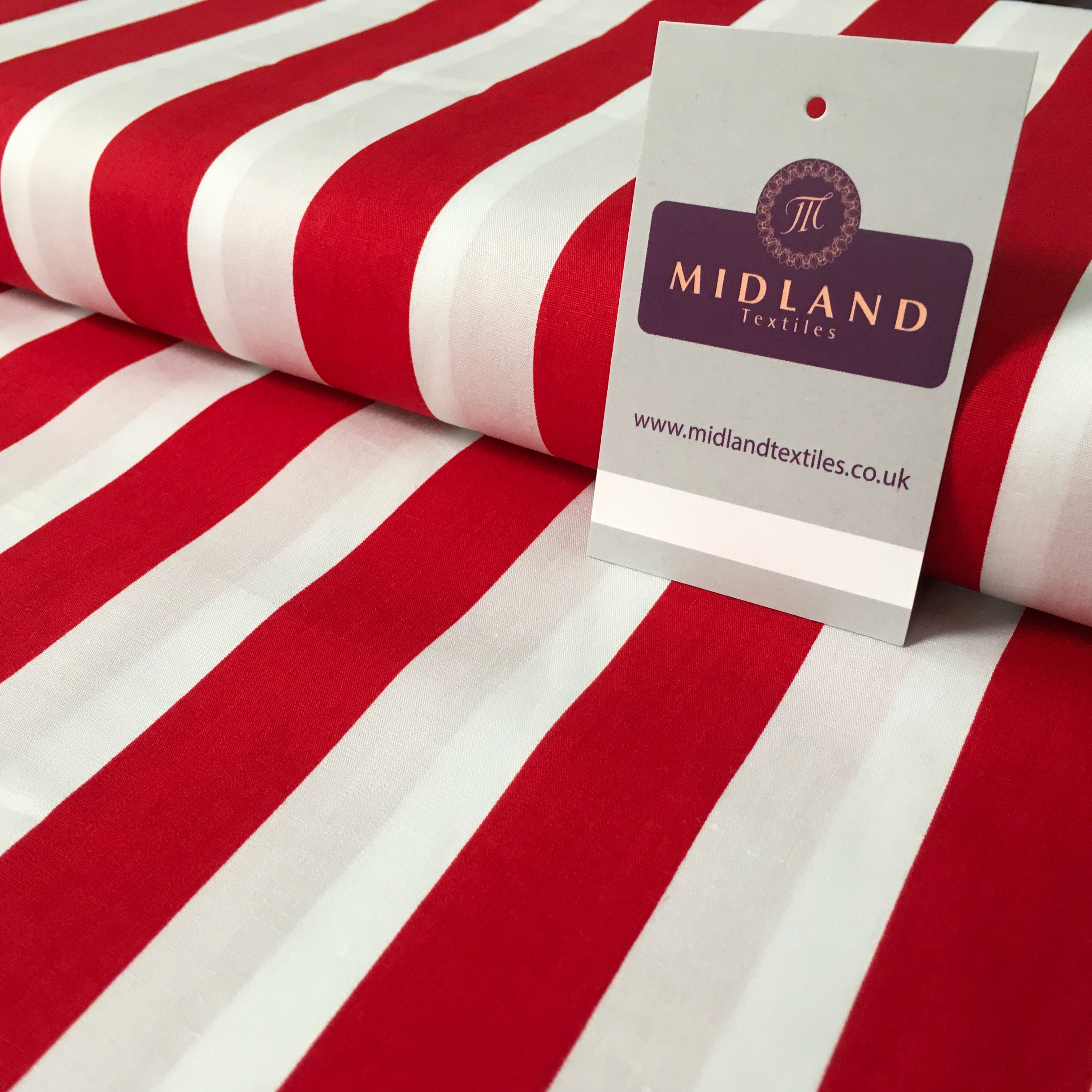 2.5cm Candy Stripped Cotton Poplin shirting, dress Fabric 44' wide MK898 Mtex