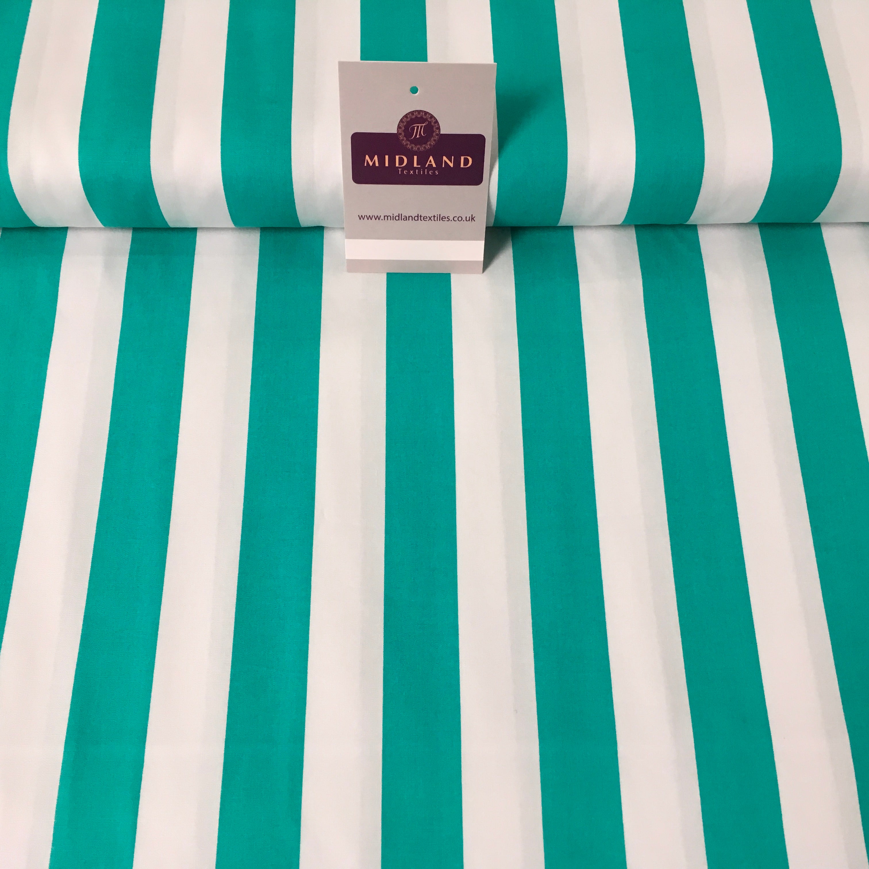 2.5cm Candy Stripped Cotton Poplin shirting, dress Fabric 44' wide MK898 Mtex