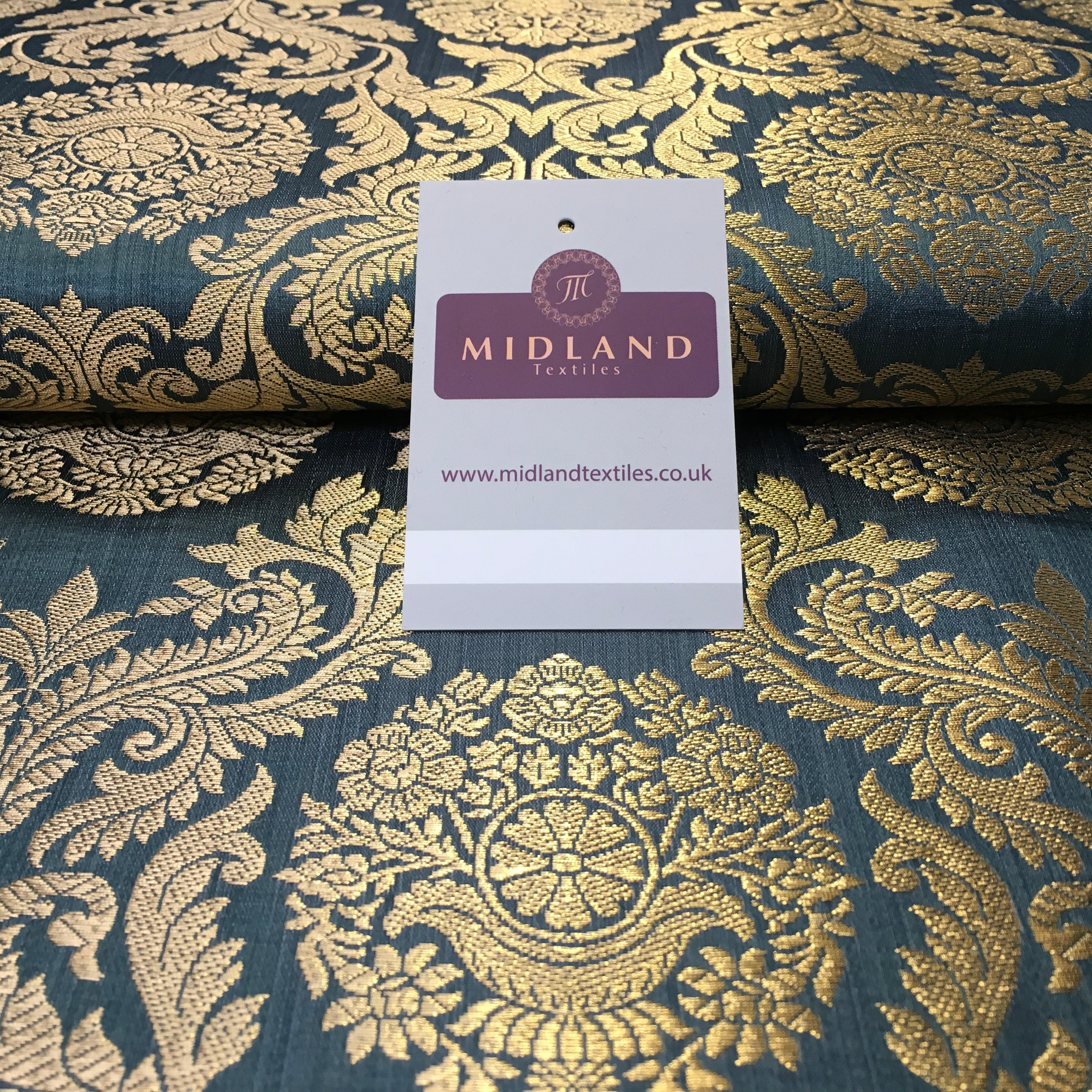 Gold Metallic Ornamental Indian Faux Silk Banarsi brocade Fabric 44' Wide M807