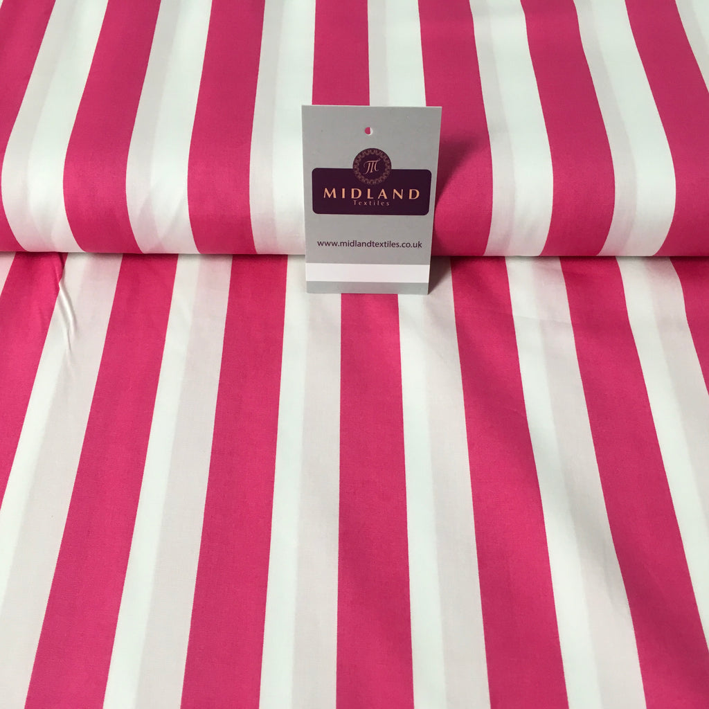 2.5cm Candy Stripped Cotton Poplin shirting, dress Fabric 44