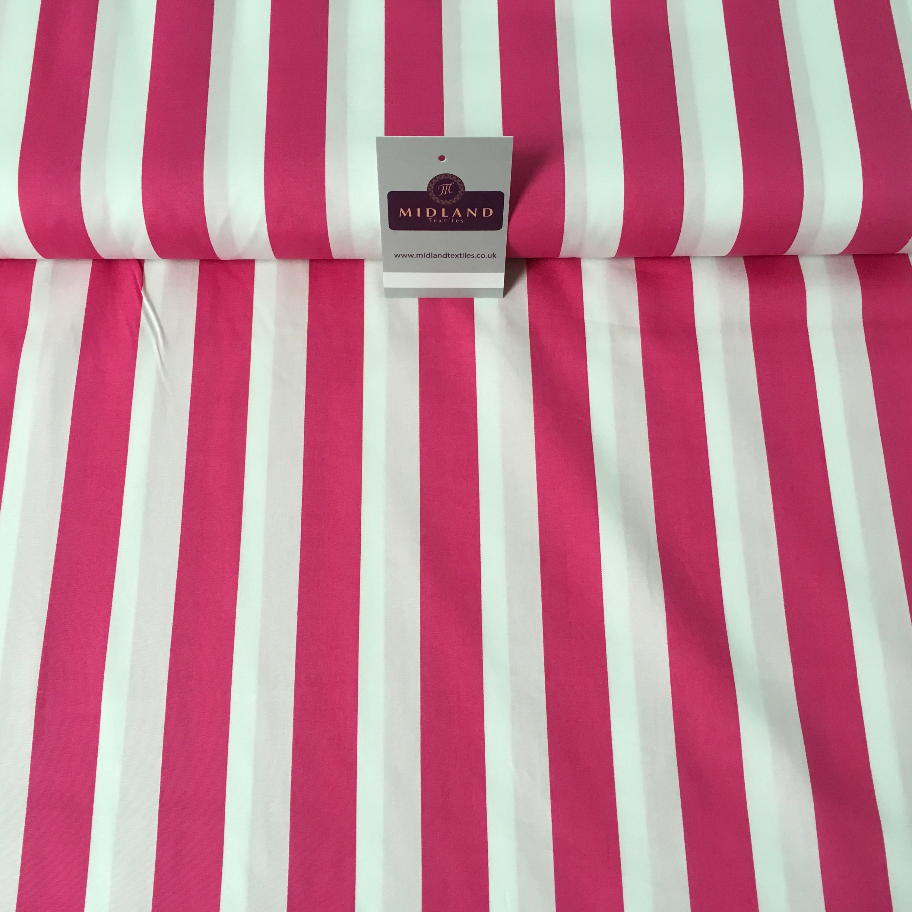 2.5cm Candy Stripped Cotton Poplin shirting, dress Fabric 44' wide MK898 Mtex