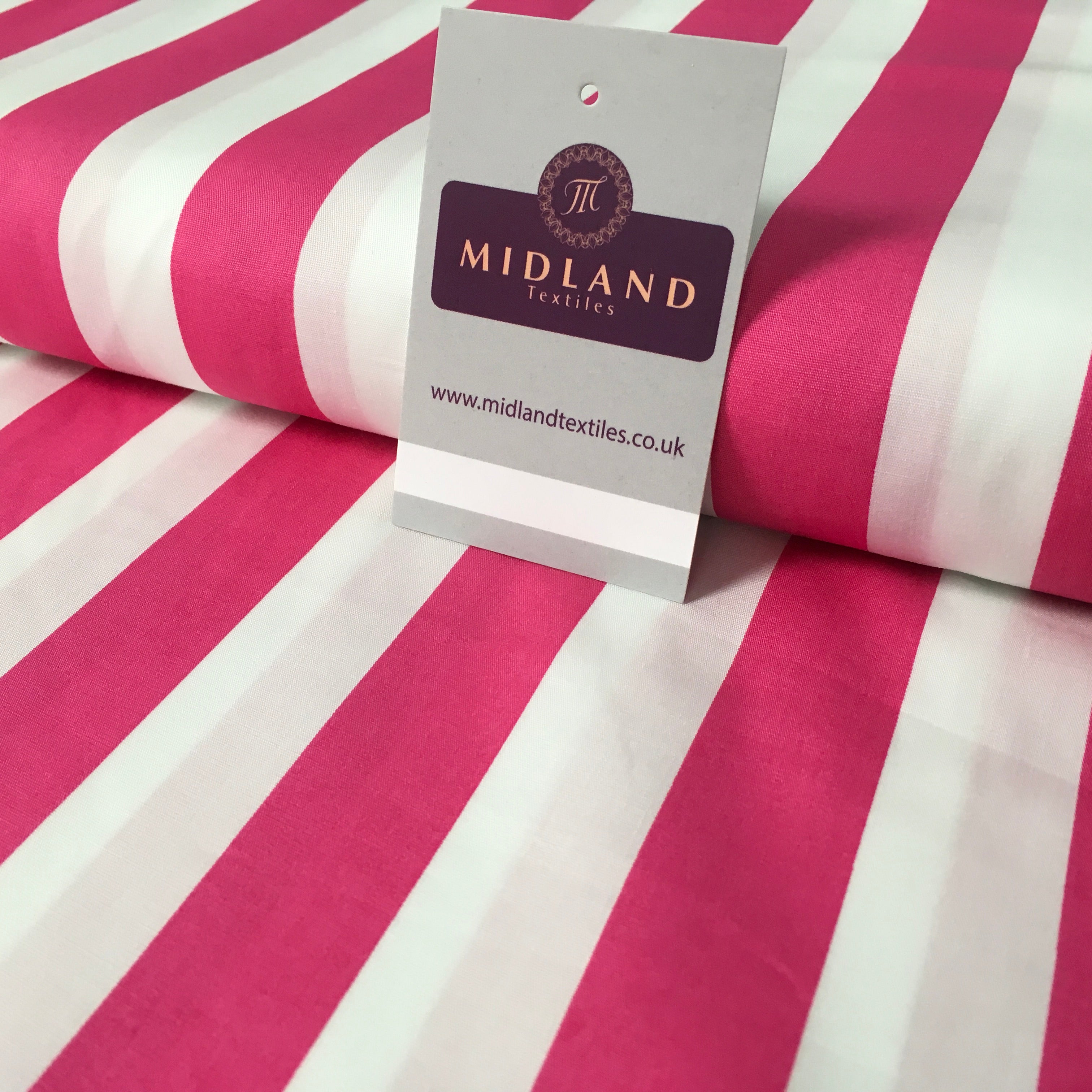 2.5cm Candy Stripped Cotton Poplin shirting, dress Fabric 44' wide MK898 Mtex