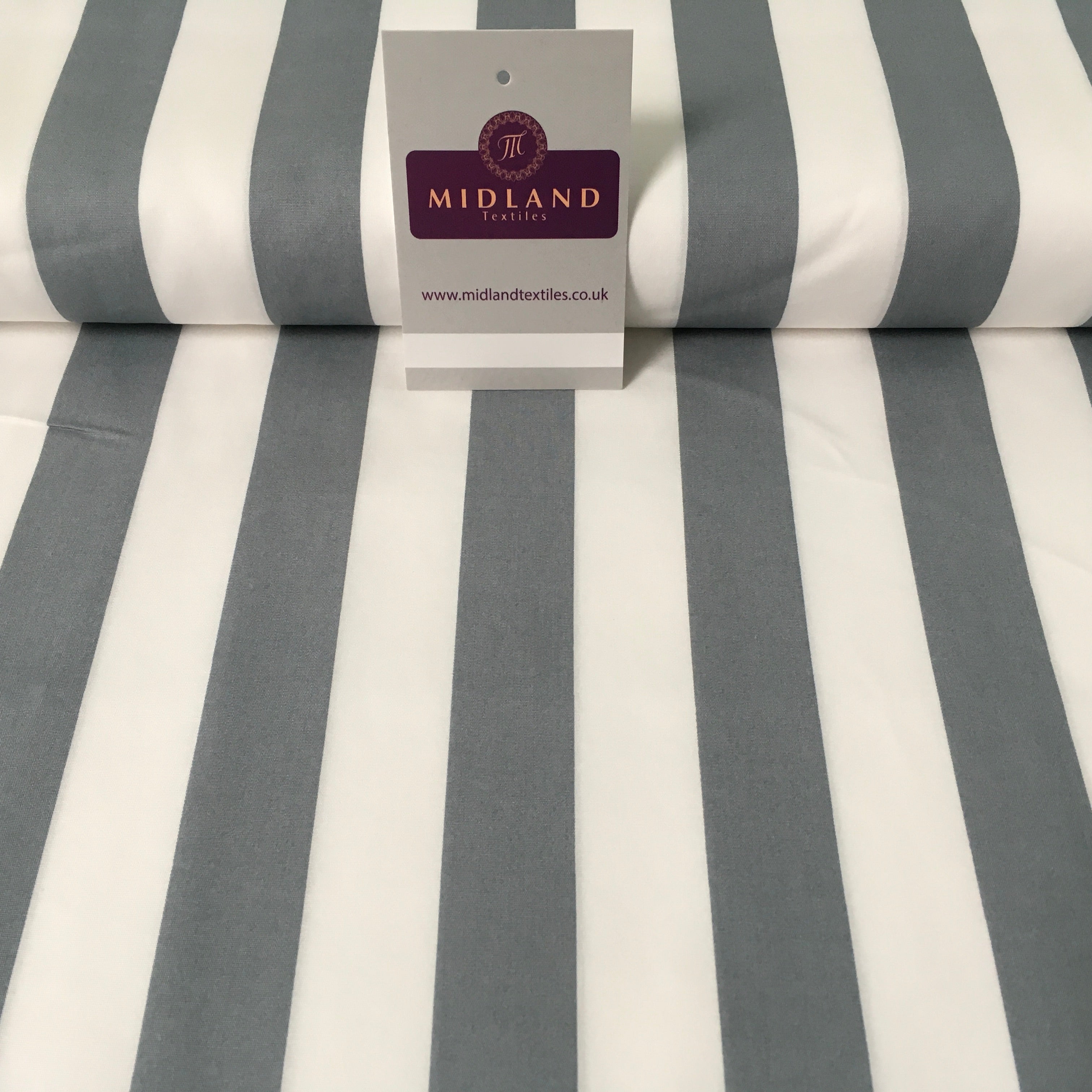 2.5cm Candy Stripped Cotton Poplin shirting, dress Fabric 44' wide MK898 Mtex