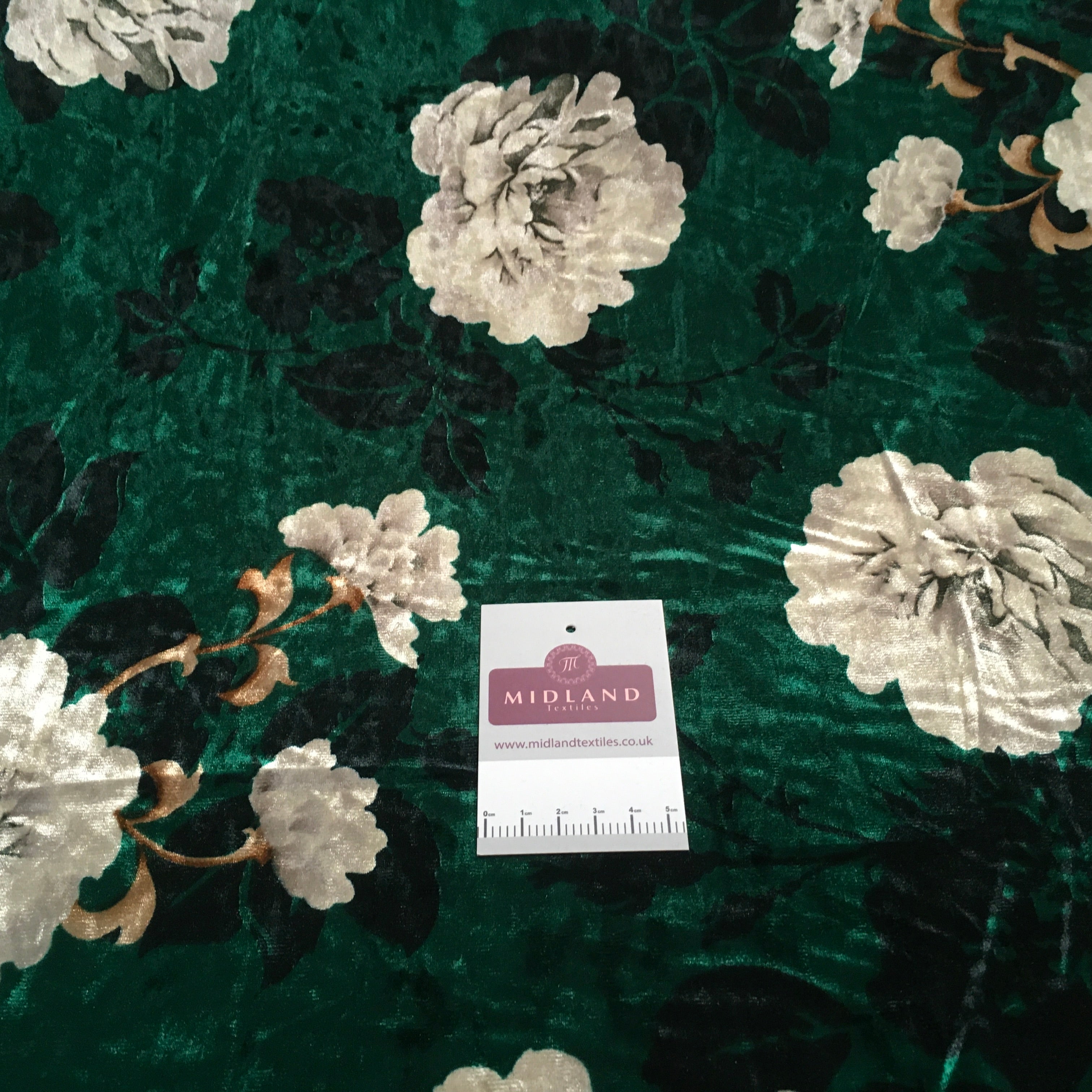 Vintage Floral Velvet Velour Stretch Printed dress fabric MA1430 Mtex