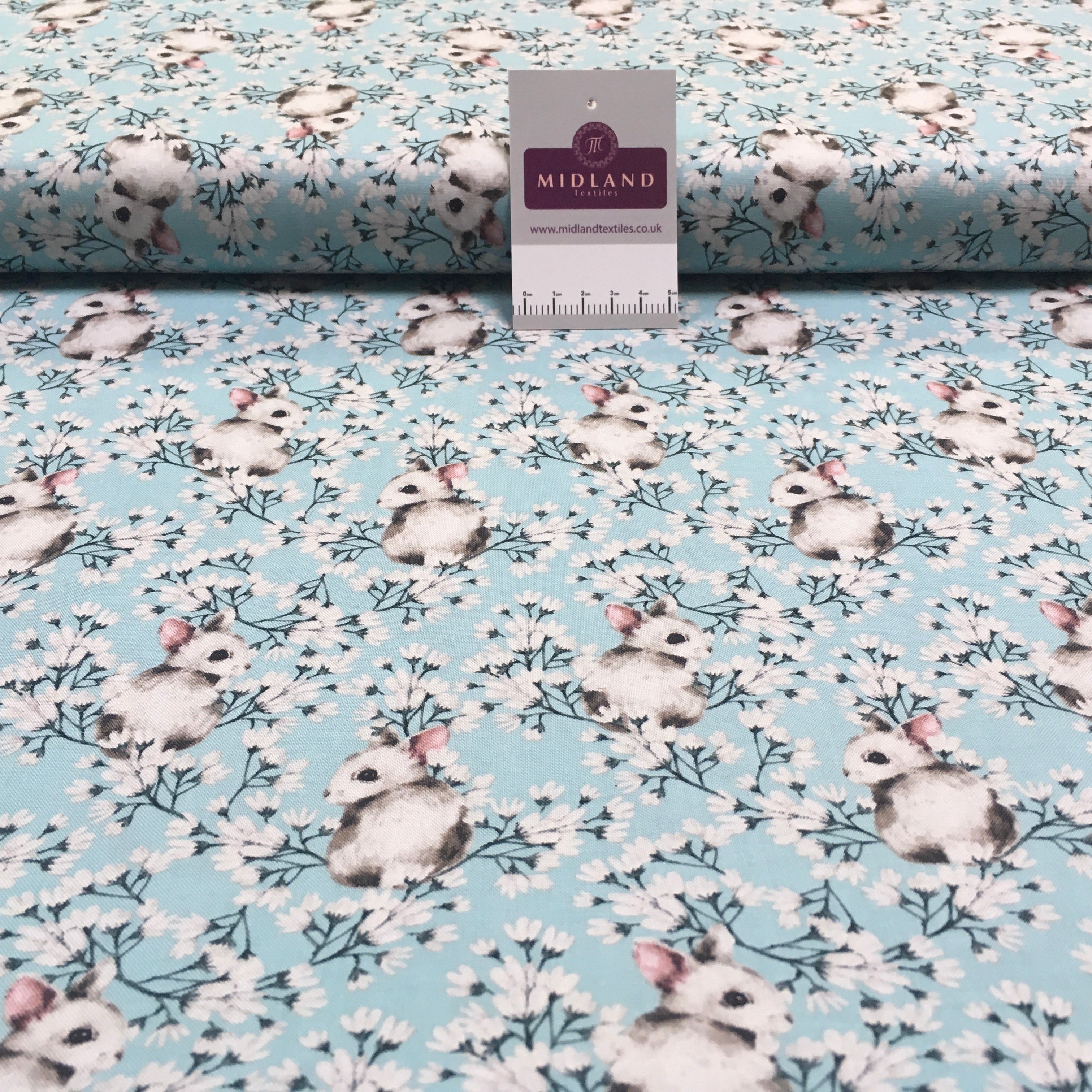 Bunny Rabbit printed Korean 100% cotton Patchwork craft mask Fabric MD1416 Mtex