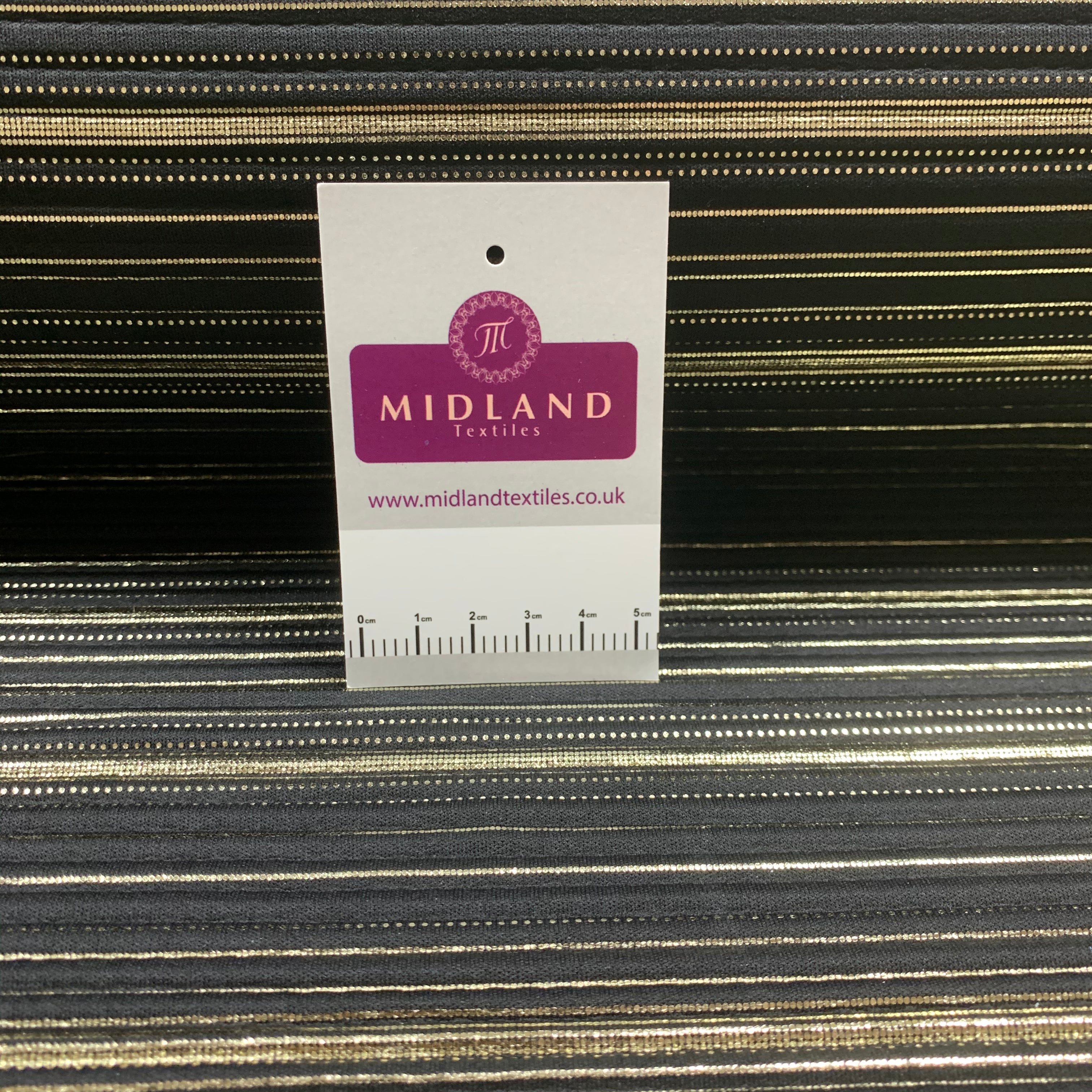 Black with Gold Foil pleated palazzo trouser fabric M1403 Mtex