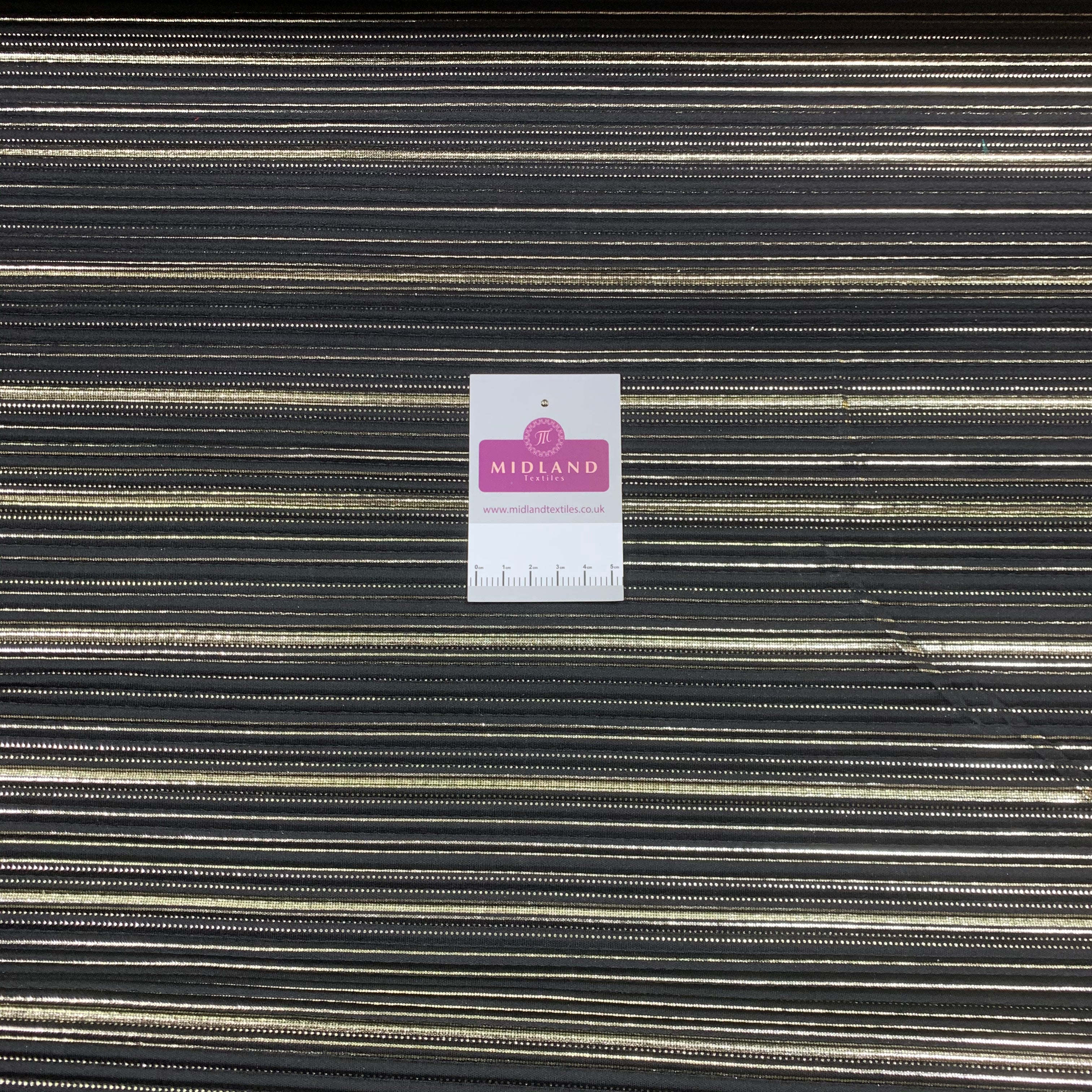 Black with Gold Foil pleated palazzo trouser fabric M1403 Mtex