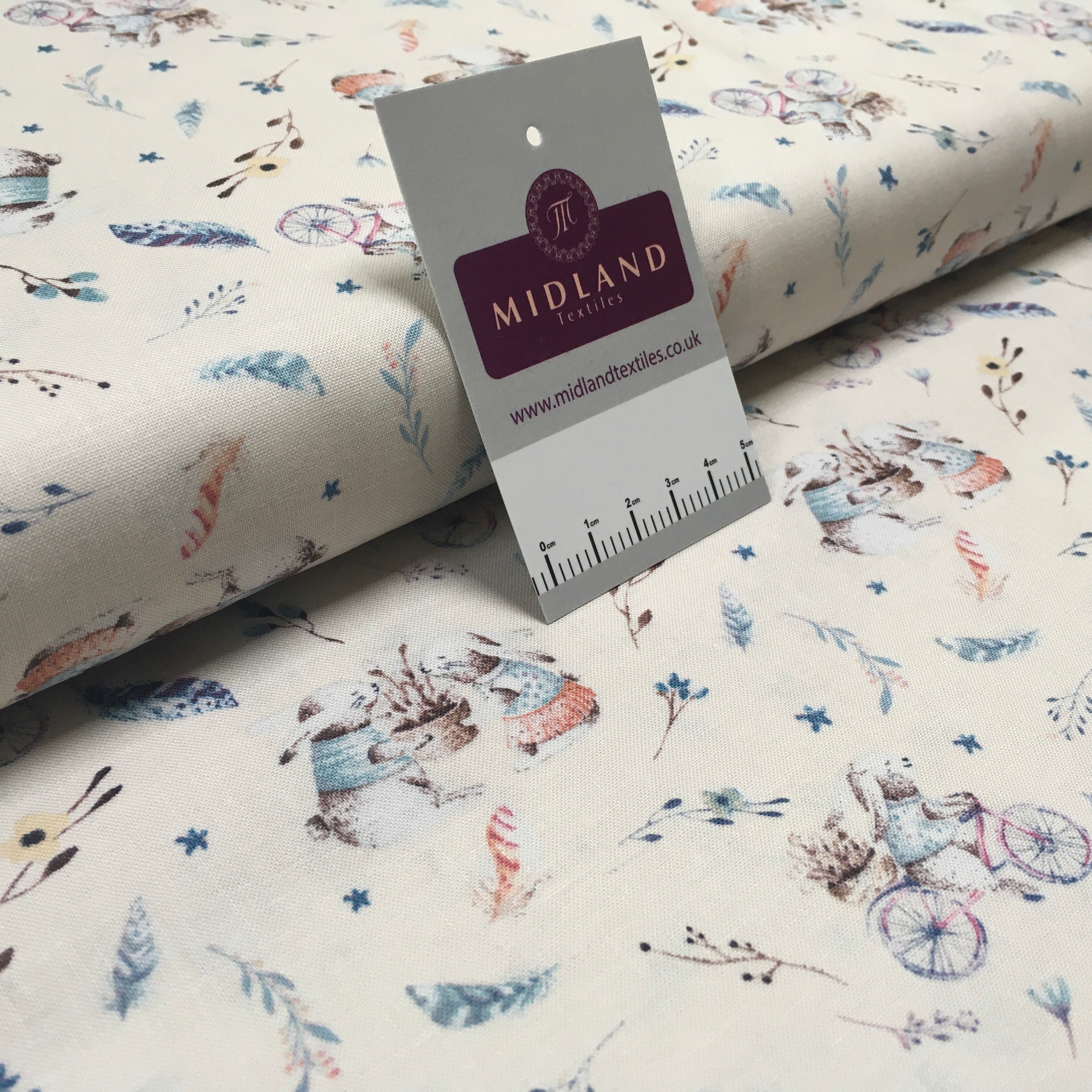 Bicycle bunny printed Korean 100% cotton Patchwork craft mask Fabric MD1418 Mtex