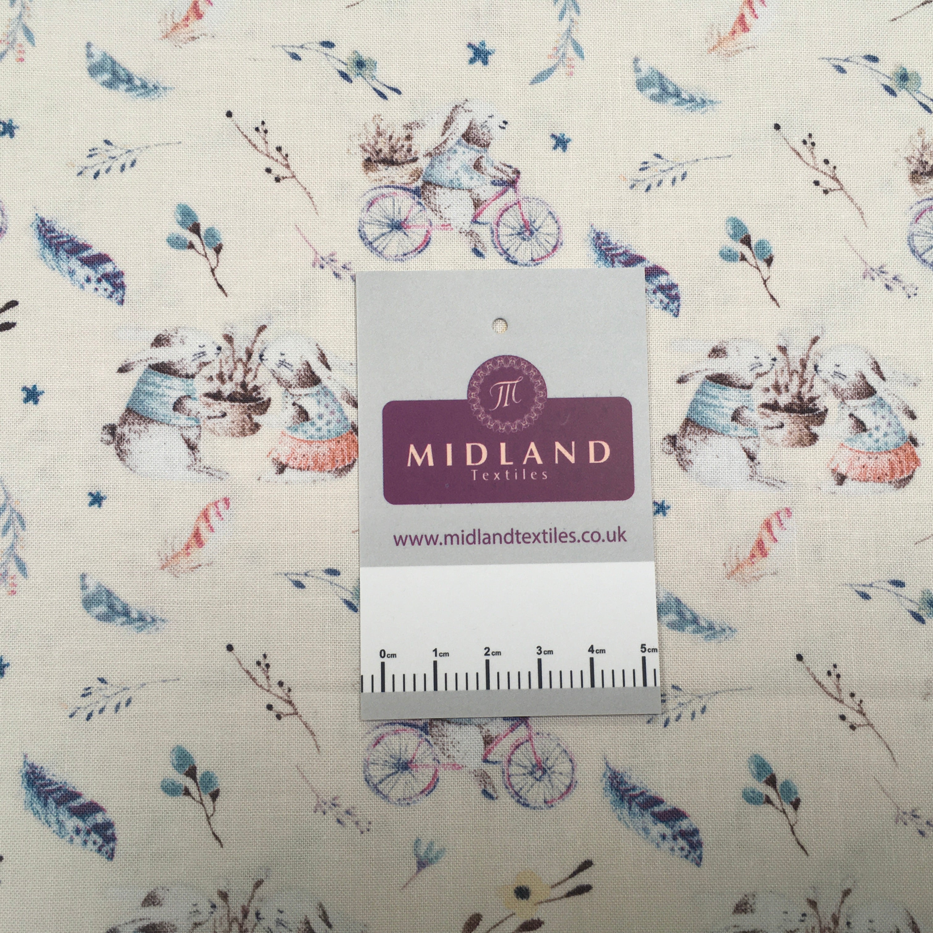 Bicycle bunny printed Korean 100% cotton Patchwork craft mask Fabric MD1418 Mtex