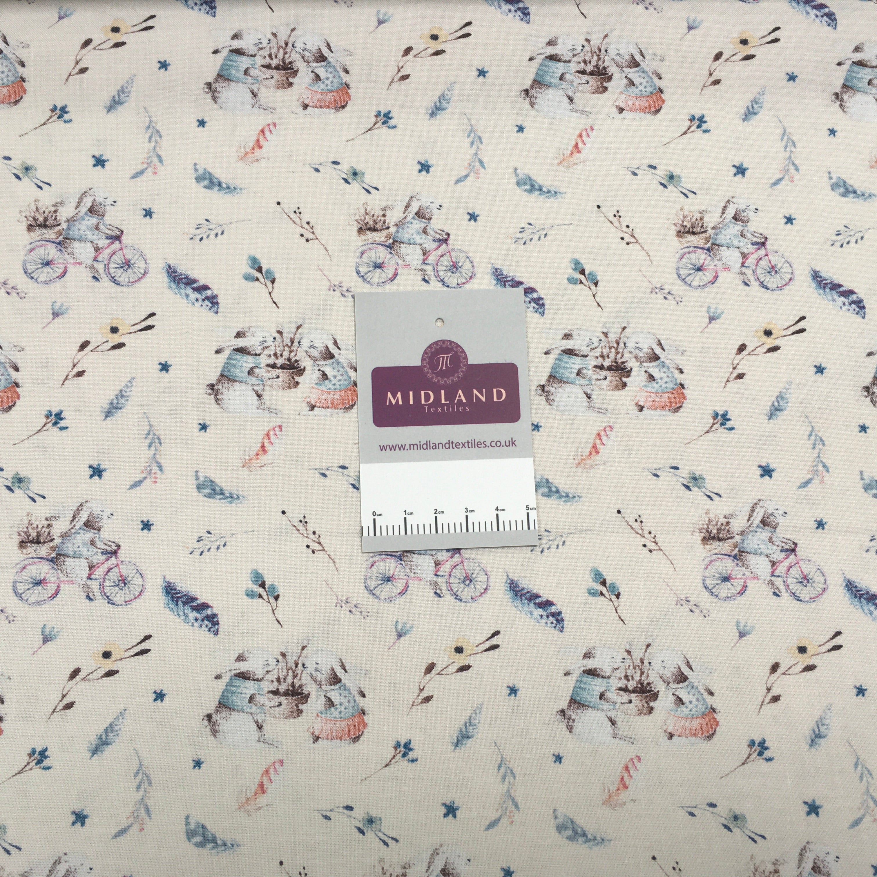 Bicycle bunny printed Korean 100% cotton Patchwork craft mask Fabric MD1418 Mtex