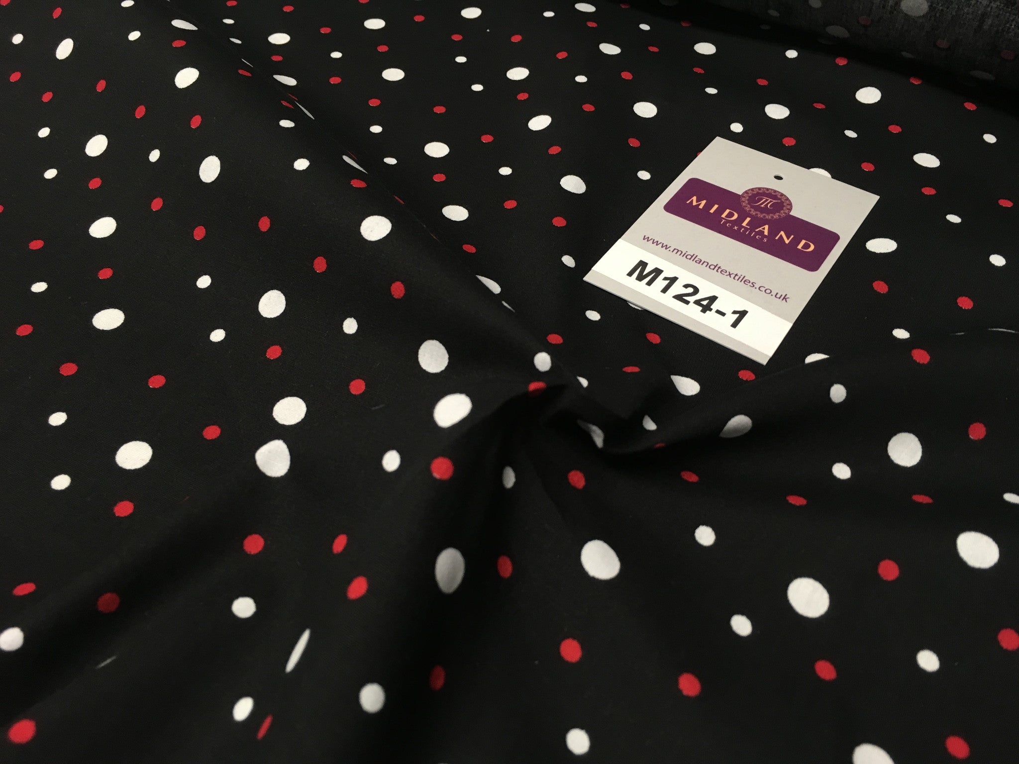 Multi coloured Polka Dot & Spot 100% Cotton Poplin Fabric 58' Wide M124 - Midland Textiles & Fabric