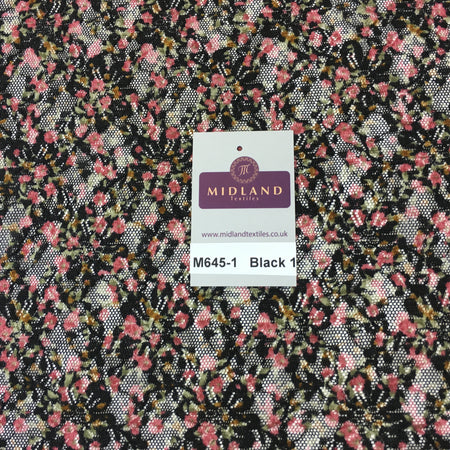 Vintage Ditsy Floral raschel stretch lace dress net fabric 55" Wide M645 Mtex - Midland Textiles & Fabric