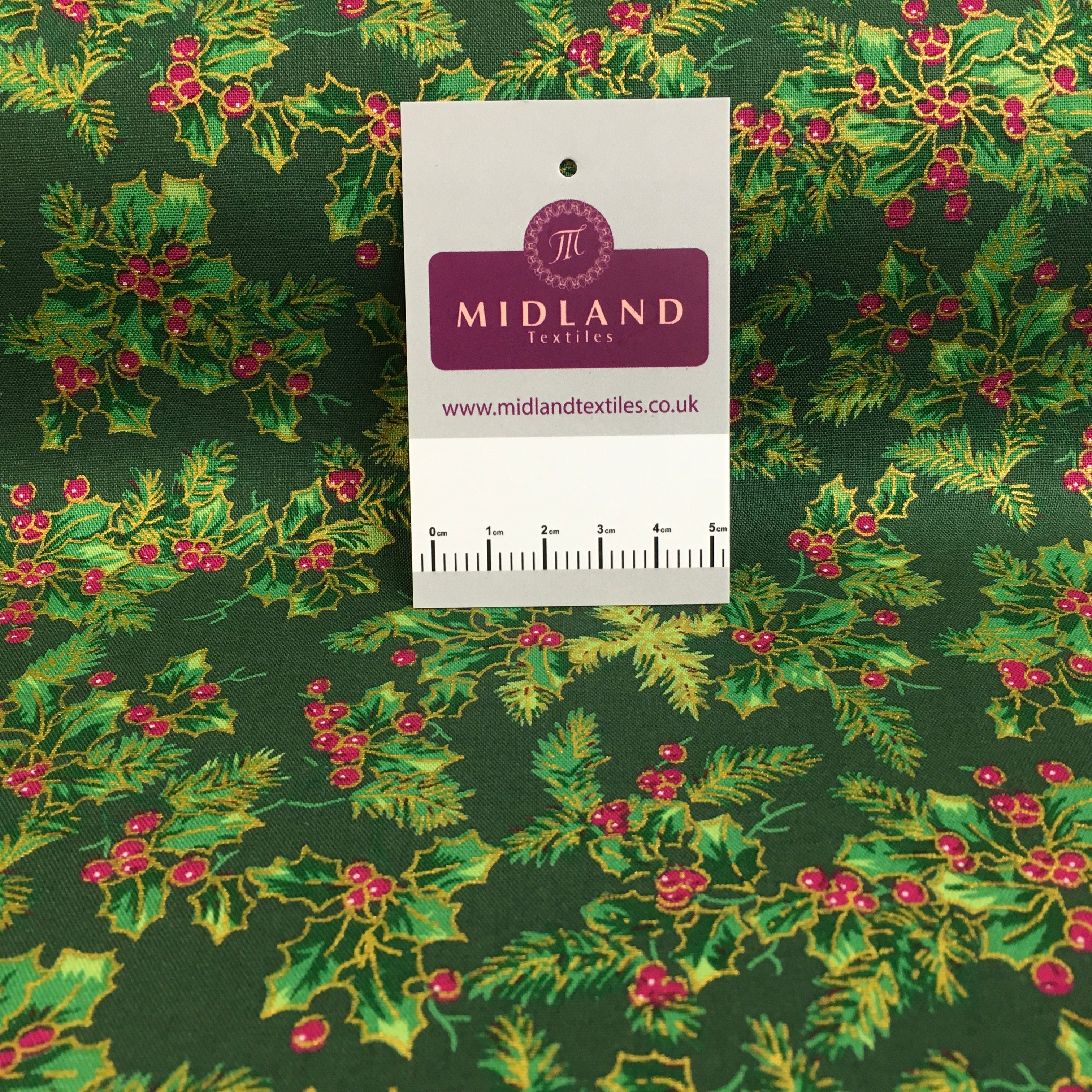 Christmas Gold Foil Printed 100% Cotton Fabric  MD1468 Mtex