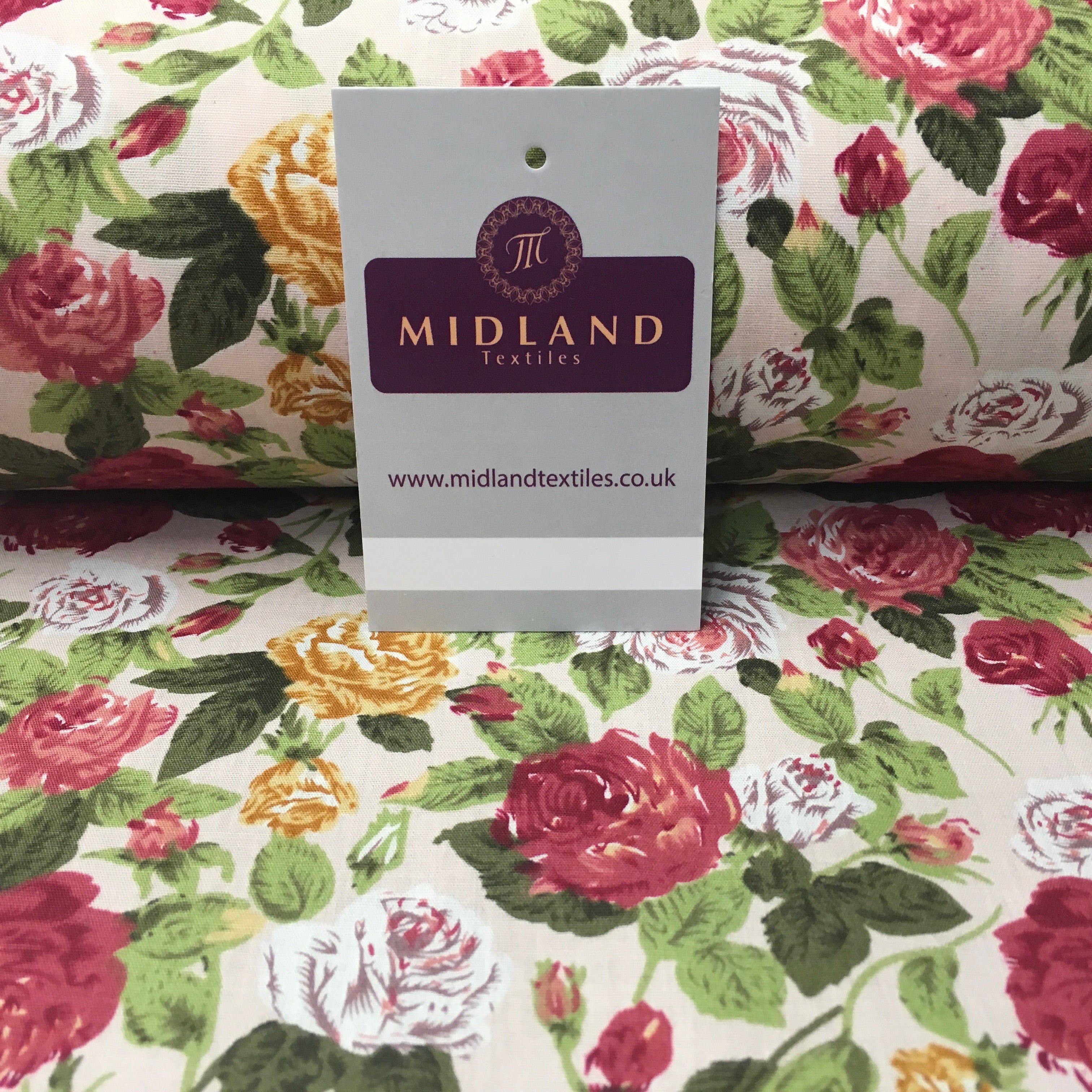 Floral Vintage Shabby Chic Printed 100% Cotton Fabric 58' Wide MA911 Mtex