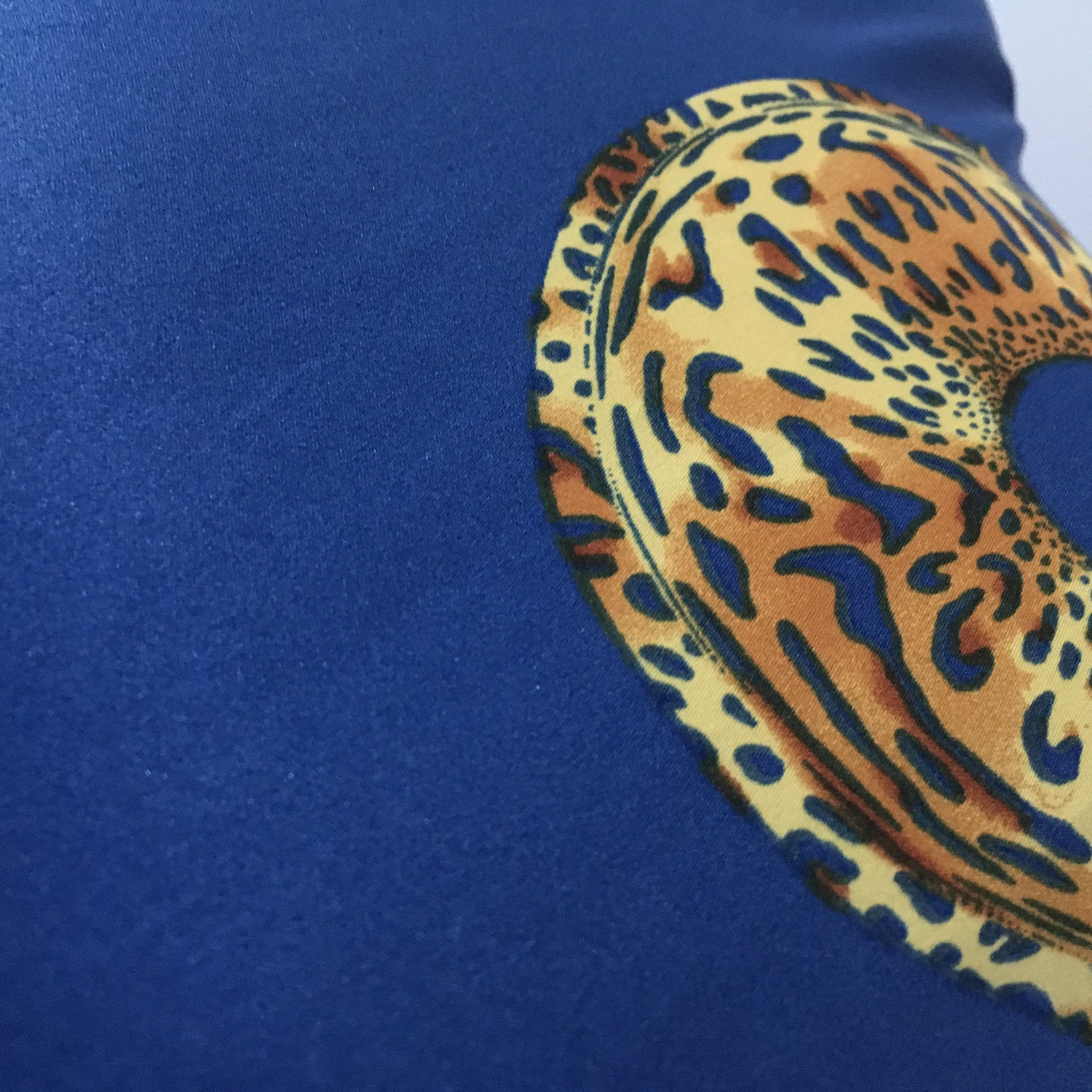 Royal Blue Satin Crepe animal Border print fabric 45' wide M657 Mtex - Midland Textiles & Fabric