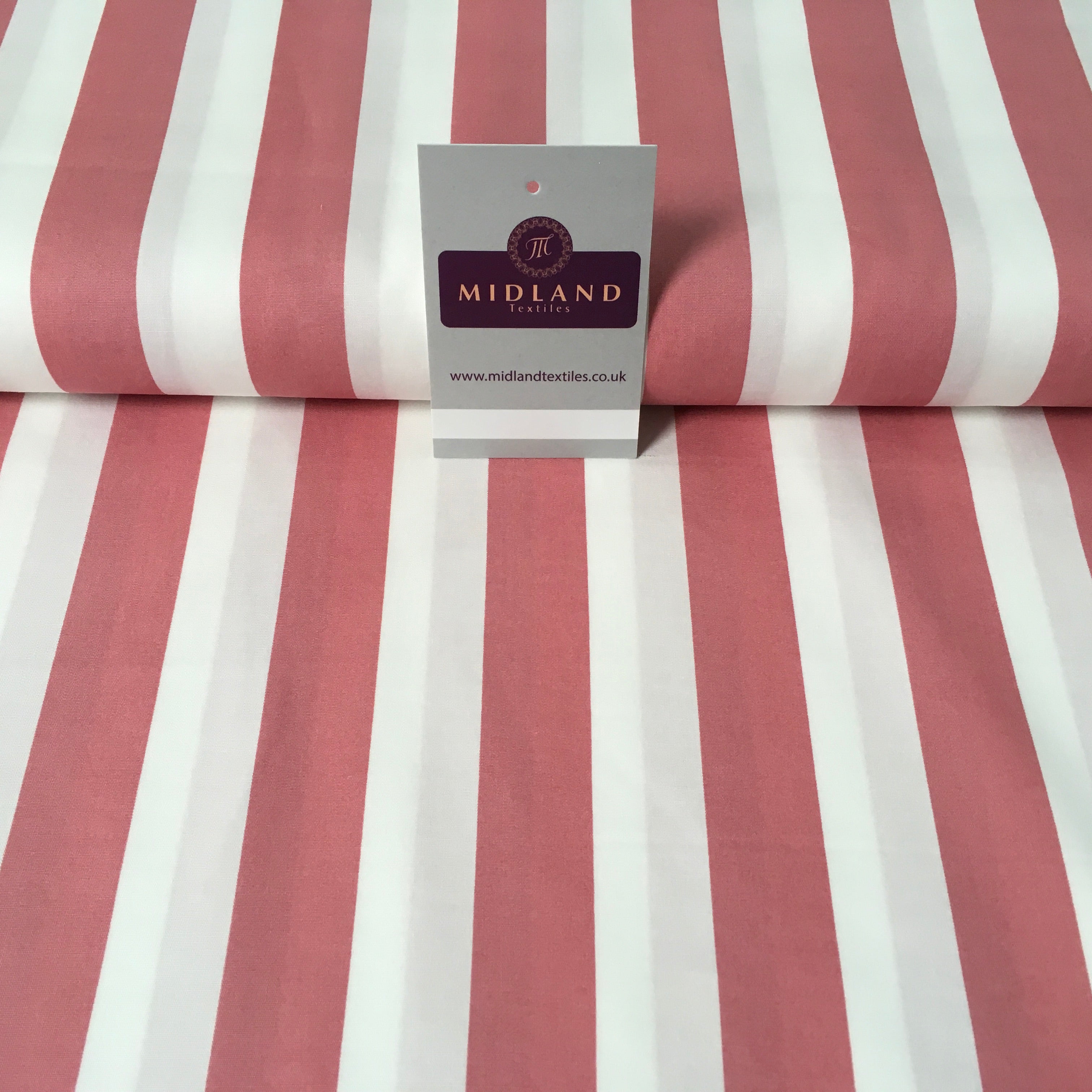 2.5cm Candy Stripped Cotton Poplin shirting, dress Fabric 44' wide MK898 Mtex