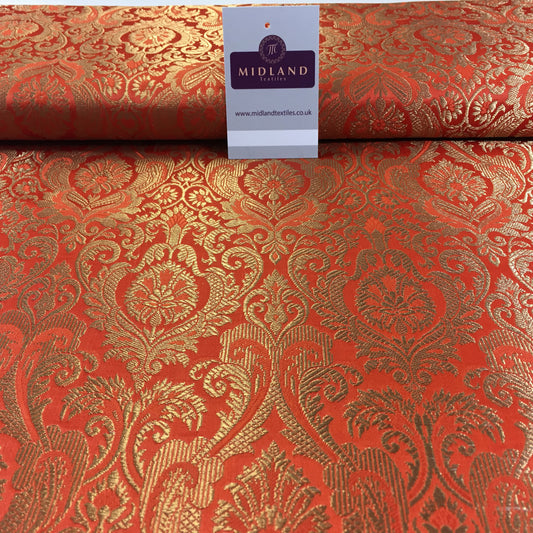 Indian Floral Ornamental Faux Silk Banarsi Brocade fabric 44" Wide M649 - Midland Textiles & Fabric