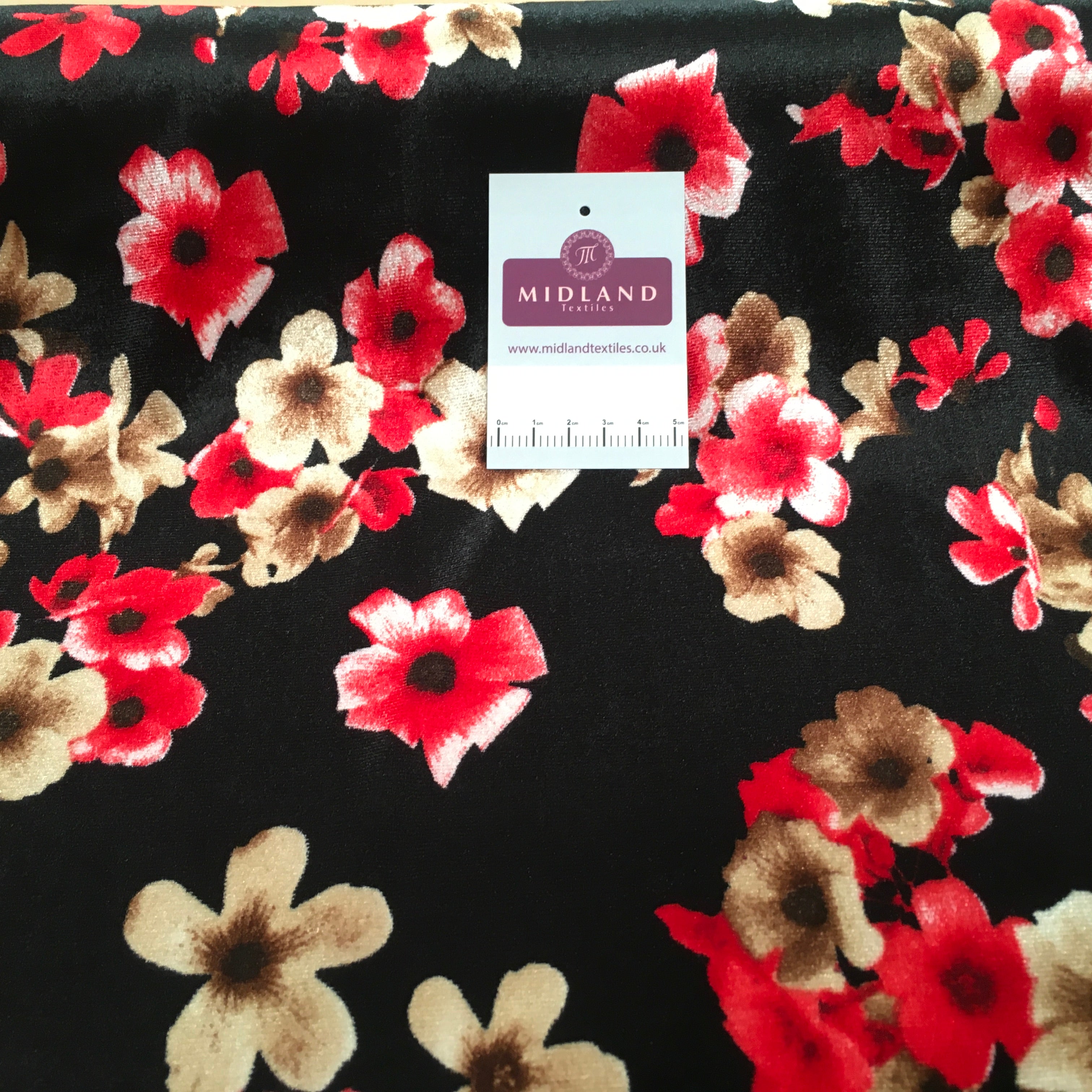 Vintage Floral Velvet Velour Stretch Printed dress fabric MA1430 Mtex