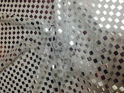 SQUARE SEQUIN LUREX JERSEY DISCO DANCE FANCY DRESS FABRIC MATERIAL 38"  M67 Mtex - Midland Textiles & Fabric