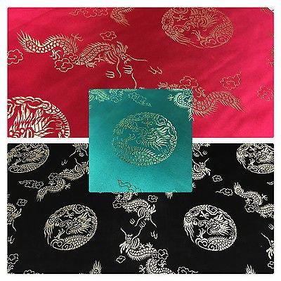Traditional Oriental Gold Dragon Silk Satin Brocade 45' Wide M60 Mtex - Midland Textiles & Fabric