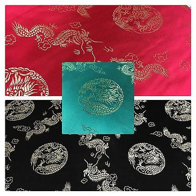 Traditional Oriental Gold Dragon Silk Satin Brocade 45" Wide M60 Mtex - Midland Textiles & Fabric