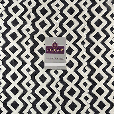 Cream and Navy Diamond Striped Georgette Chiffon Printed Fabric 58" M401-37 Mtex - Midland Textiles & Fabric