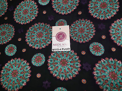 Burnout Satin Chiffon Mandalas Printed Dress Fabric 58