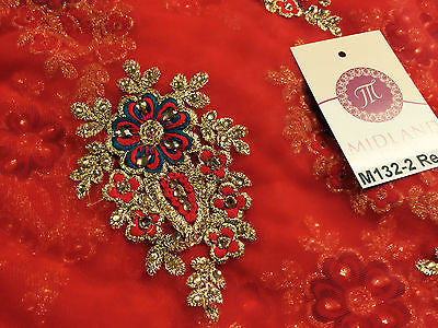 Indian Stone Embellished Embroidered Tulle net dress fabric 44' Wide M132 - Midland Textiles & Fabric