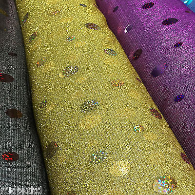 Oval holographic contrasting sequins Knit Fancy dress fabric 58' M151 Mtex - Midland Textiles & Fabric