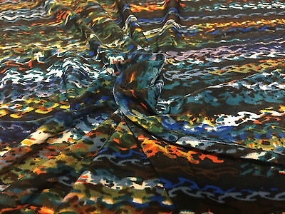 Multi Coloured Striped printed ity Jersey Lycra Stretch Fabric 58' M167 Mtex - Midland Textiles & Fabric