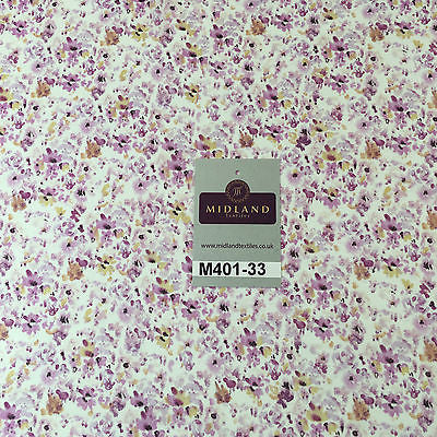 Pink floral Ditsy Crepe Chiffon High street Printed Fabric 58' M401-33 Mtex - Midland Textiles & Fabric