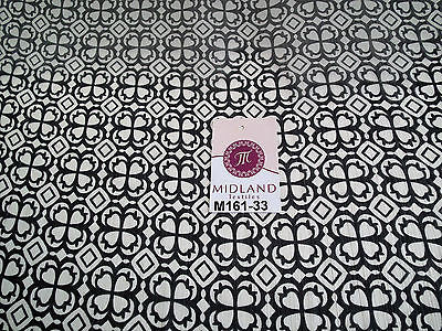 Geometric black and white printed chiffon fabric 44' wide M161-33 Mtex - Midland Textiles & Fabric