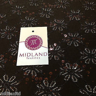 Luxury Embroidered stretch lace fabric with sequins M72-1 Mtex - Midland Textiles & Fabric