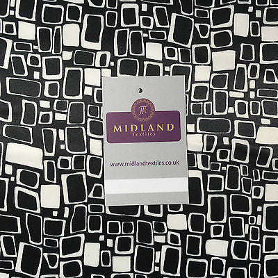 White and Grey Mango Satin High Street Printed Dress Fabric 58' M401-39 Mtex - Midland Textiles & Fabric