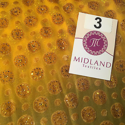 Burnout Chiffon velvet circles and spangle glitter fabric 50' Wide M187 Mtex - Midland Textiles & Fabric