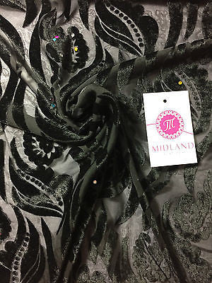 Burnout leaf floral print on chiffon 50' Inches Wide M161-9 Mtex - Midland Textiles & Fabric