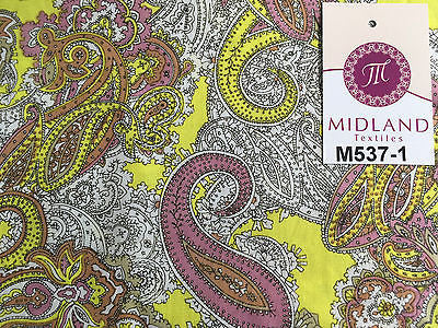 Traditional Vintage Paisley floral 100% Cotton Poplin 58" Wide M537 Mtex - Midland Textiles & Fabric