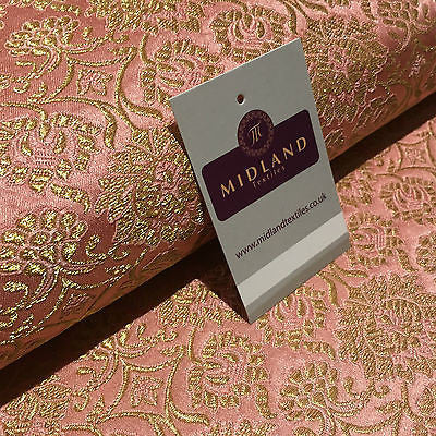 Indian Banarsi Gold Floral Faux Silk Brocade Fabric 44 ' M711 Mtex - Midland Textiles & Fabric